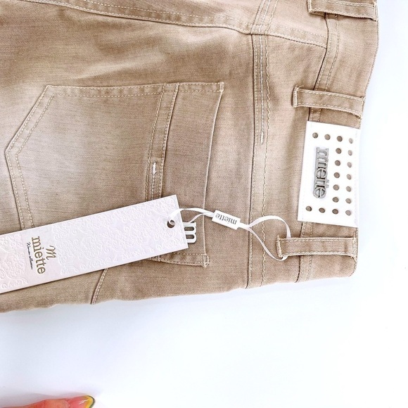 M miette High Waist hobo style cream color trim on the bottom with shells pants - Picture 4 of 14